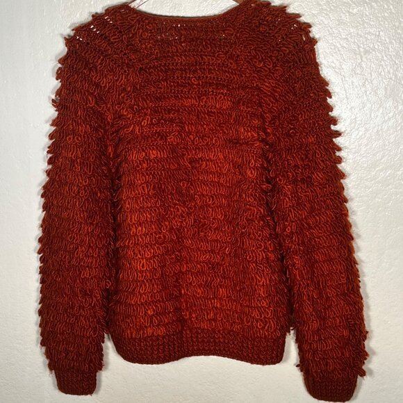 Universal Thread Womens Rust Textured Loop Knit Cardigan XS Wool Blend Y2K - Picture 2 of 16
